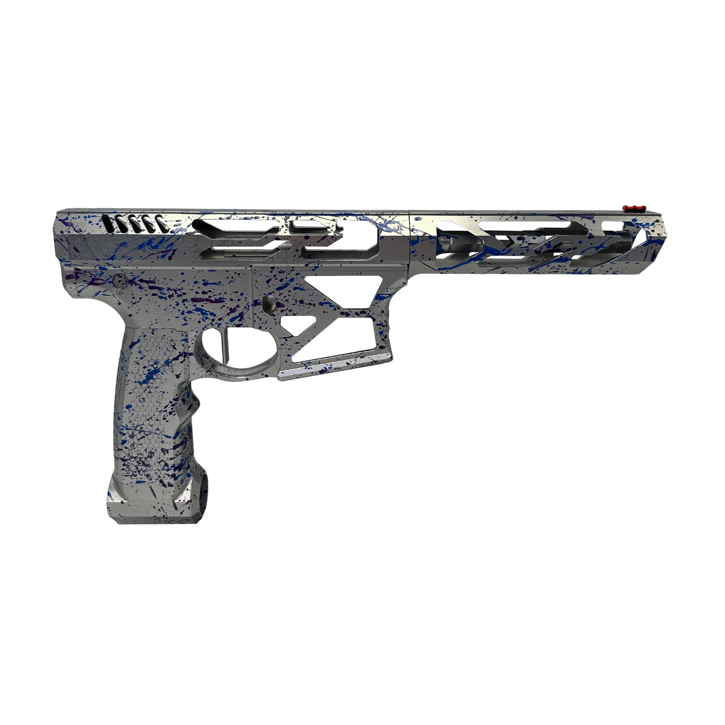 Monk's Splatter M4 - Titanium Base with Blue/Purple Splatter