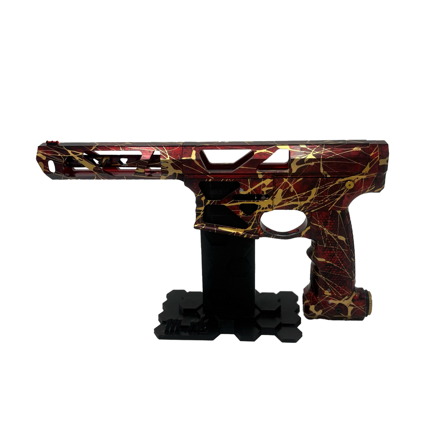 Oracle 1 - Red Marble - Gold Splatter