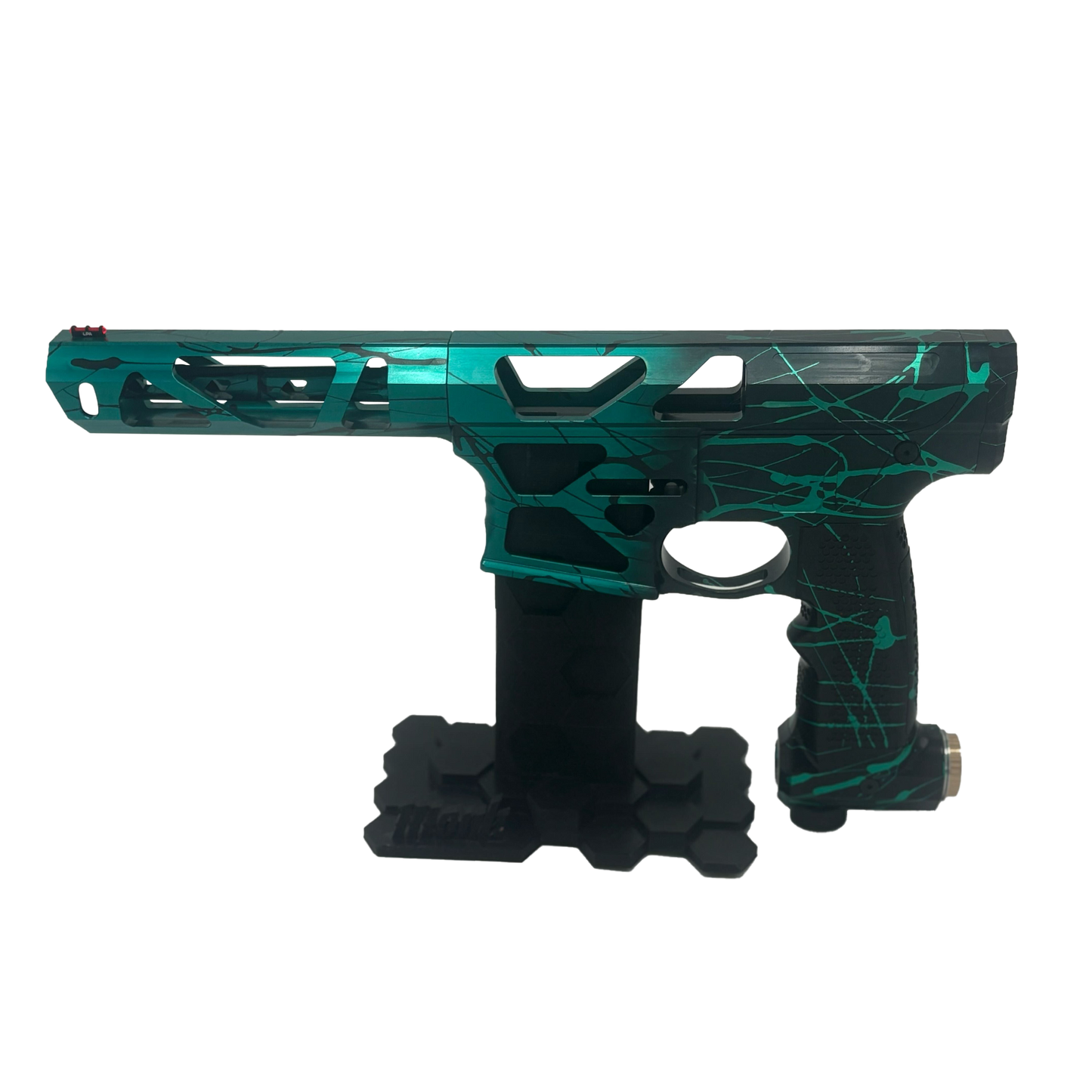 Oracle 1 - Teal to Black fade with teal/black splatter