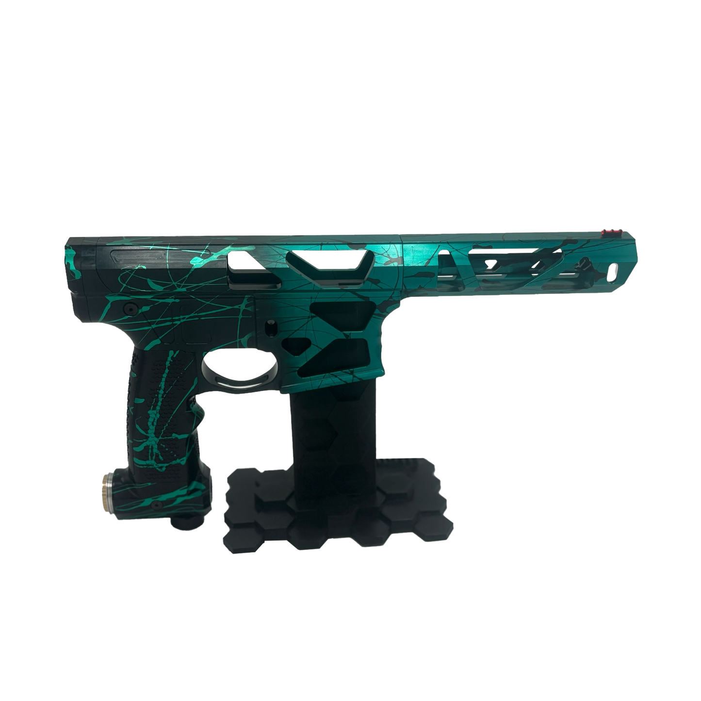 Oracle 1 - Teal to Black fade with teal/black splatter