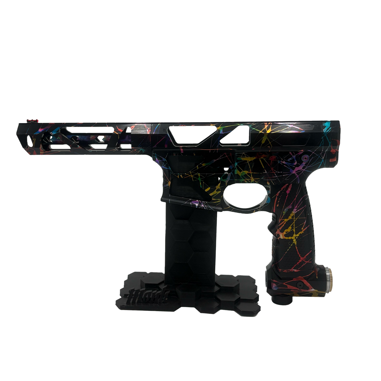 Oracle 1 - Black with Rainbow splatter
