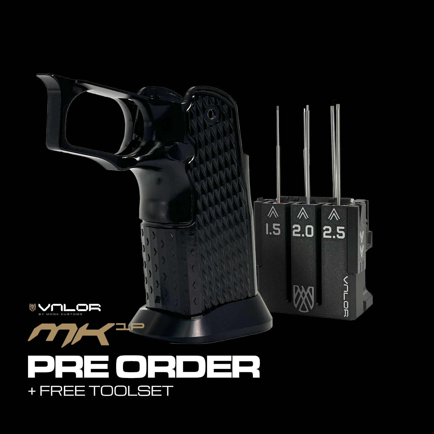 Valor MK-1P  Hi Capa Grip 'Diamond' (Gloss Black/Matte Black)