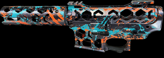 (DISCONTINUED) Neo.3 Double G - M4 Receiver - LIMITED EDITION (Black Amethyst/Teal+Orange Splatter)
